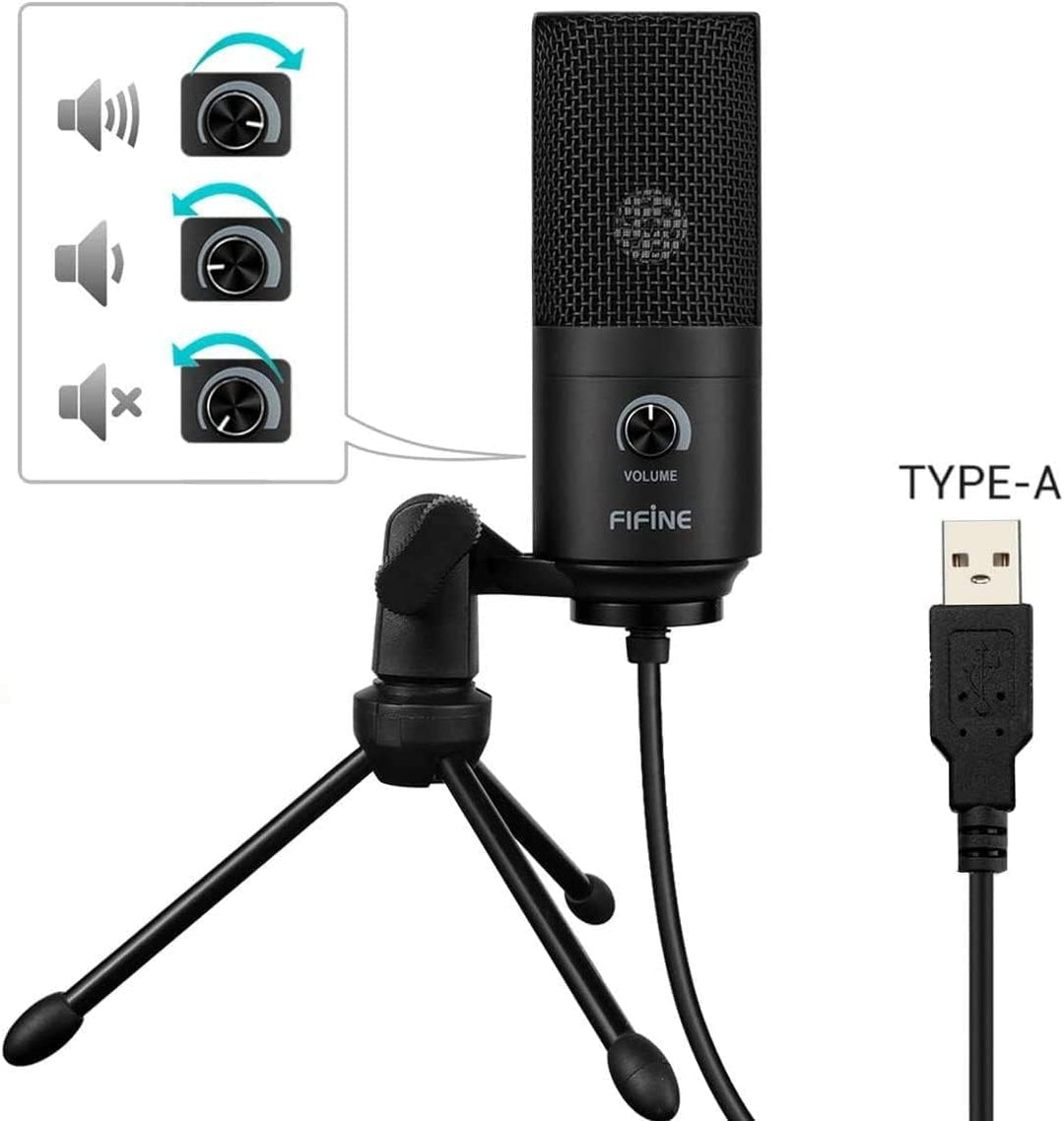 FIFINE USB Mikrofon, PC Kondensator Mikrofone mit Ständer, Studioqualität Aufnahme Microphone USB fü