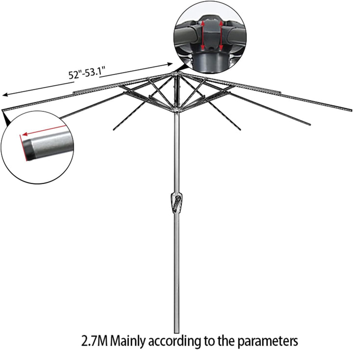 kyaoayo Ersatz-Regenschirmstoff, Sonnenschirm-Ersatzabdeckung, Anti-Ultraviolett-Überdachungsabdecku