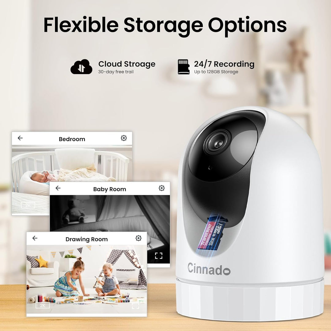 Cinnado 5MP Babyphone mit Kamera - 5G/2,4GHz Überwachungskameras Innen, WLAN Kamera Indoor, 360 Grad