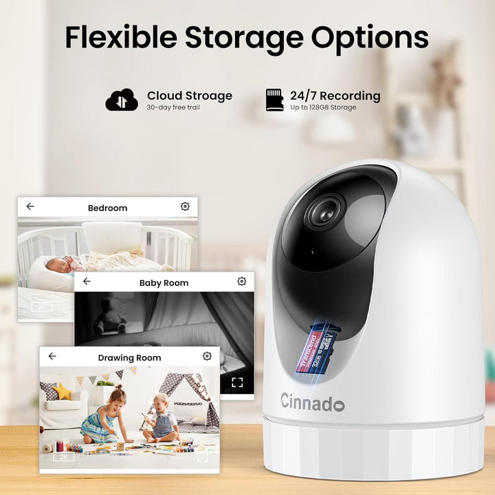 Cinnado 5MP Babyphone mit Kamera - 5G/2,4GHz Überwachungskameras Innen, WLAN Kamera Indoor, 360 Grad
