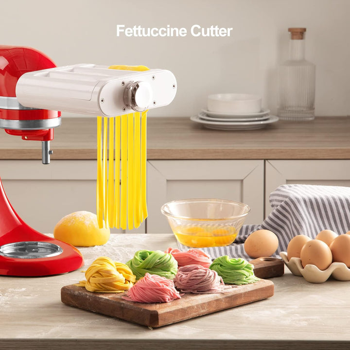 Antree 3-in-1 Roller- und Schneide-Aufsatz-Set für KitchenAid Standmixer, inklusive Nudelblech-Rolle