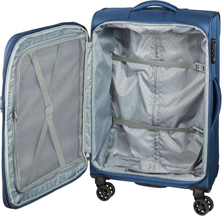 Bowatex Koffer 78 cm gross Leicht Weicher Stoff Rollen Trolley Schwarz 120 Liter