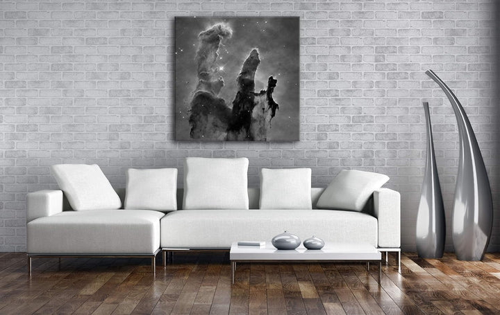 deyoli Säulen der Schöpfung Format: 60x60 Effekt: Schwarz&Weiss als Leinwandbild, Motiv fertig gerah