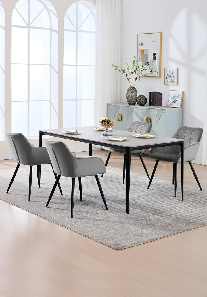 WOLTU® Esszimmerstuhl BH93dgr-1 1 Stück Küchenstuhl Polsterstuhl Wohnzimmerstuhl Sessel mit Armlehne