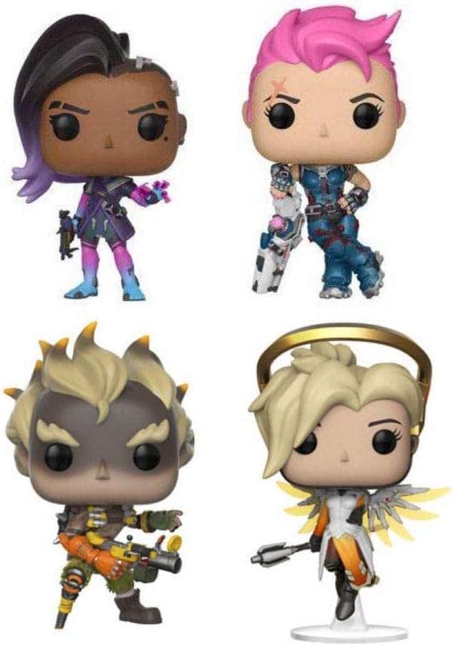 Overwatch Set mit 4 Figuren Pop! Games Vinyl Dark Zarya/Junkrat/Mercy (Glow) 9 cm