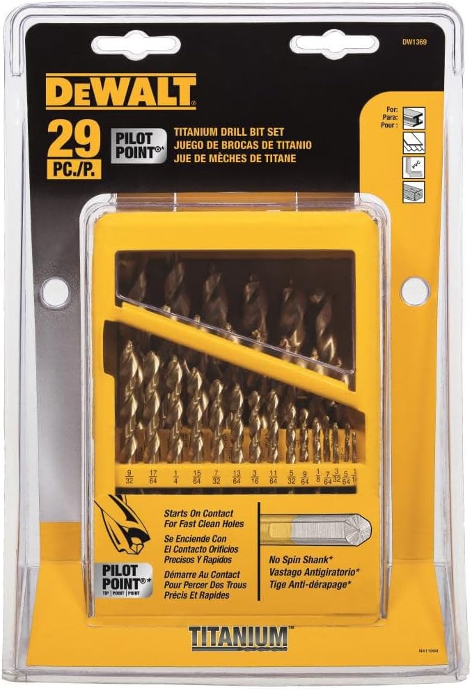 Dewalt dw1369 29 titan pilot-point Bohrer Set