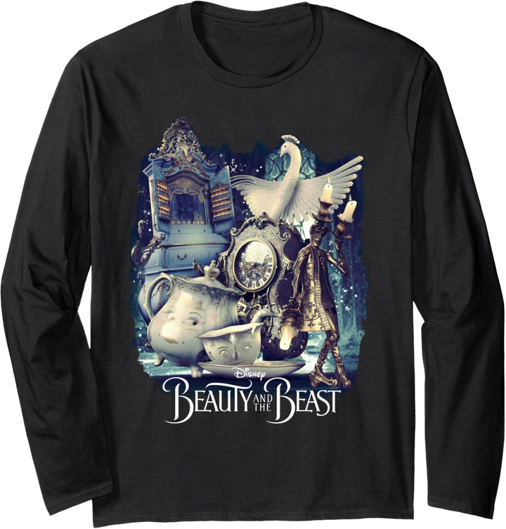 Disney Beauty And The Beast Character Group Portrait Langarmshirt