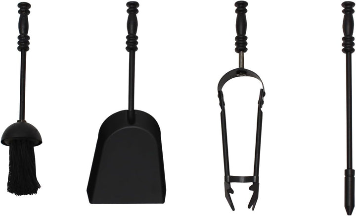JVL Hearth Kaminbesteck aus Metall, Schwarz, Einheitsgrösse Belvoir, Belvoir
