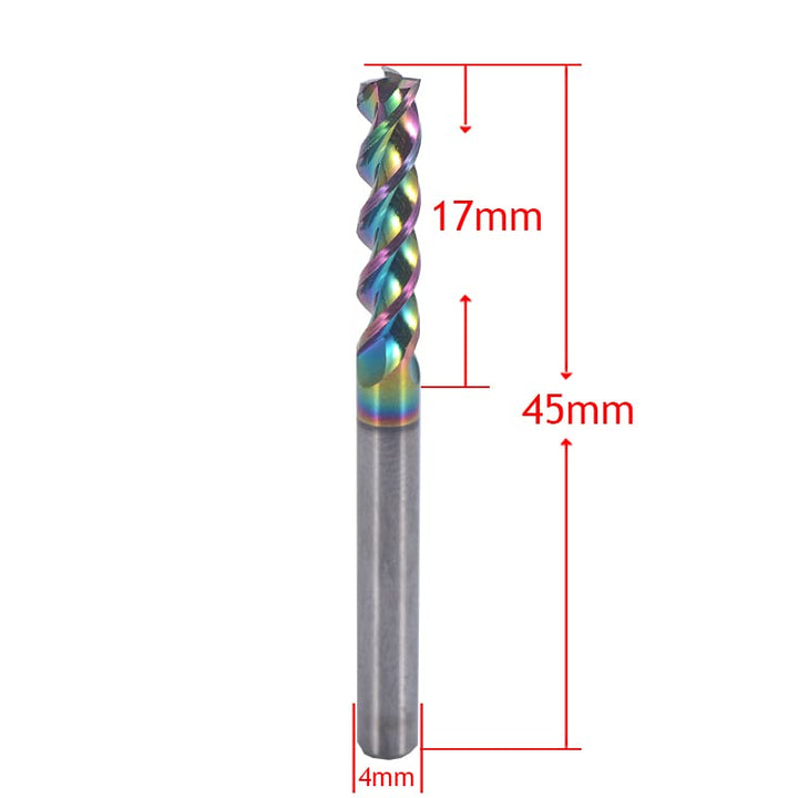 4mm Hartmetall-quadratische Endfräse für Aluminiumkupferanwendungen, 3-Flöte, 4mm Schneiddurchmesser