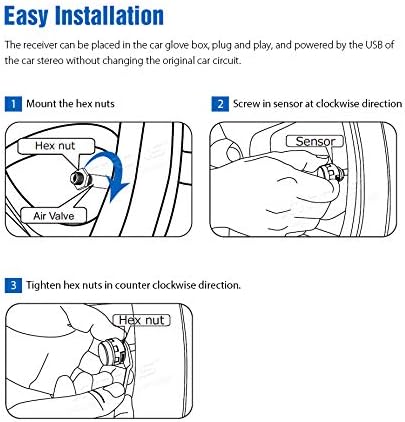 XTRONS TPMS Auto Reifendruck Kontroll Alarmsystem mit 4 Externe Sensoren für XTRONS Android 9.0 Auto