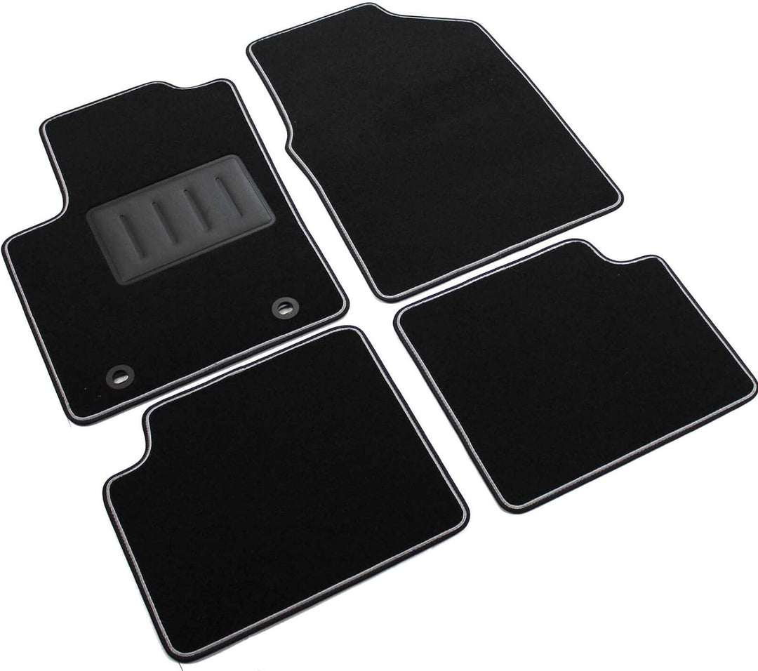 Das Teppich Auto, sprint01300, Fußmatten Teppiche Schwarz rutschfest, verstärkter Rand, zweifarbig