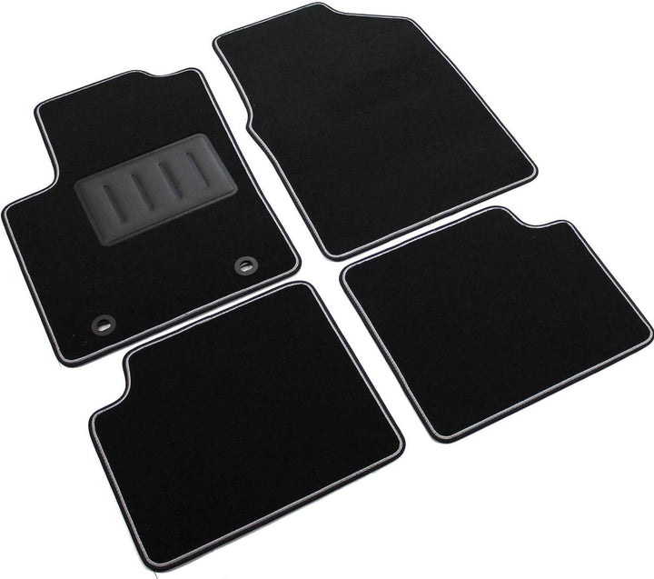 Das Teppich Auto, sprint01300, Fußmatten Teppiche Schwarz rutschfest, verstärkter Rand, zweifarbig