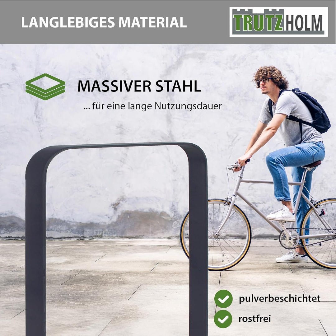 2x Fahrradanlehnbügel aus Flachstahl zum Einbetonieren | Fahrradständer Anlehnbügel Anlehnständer Po