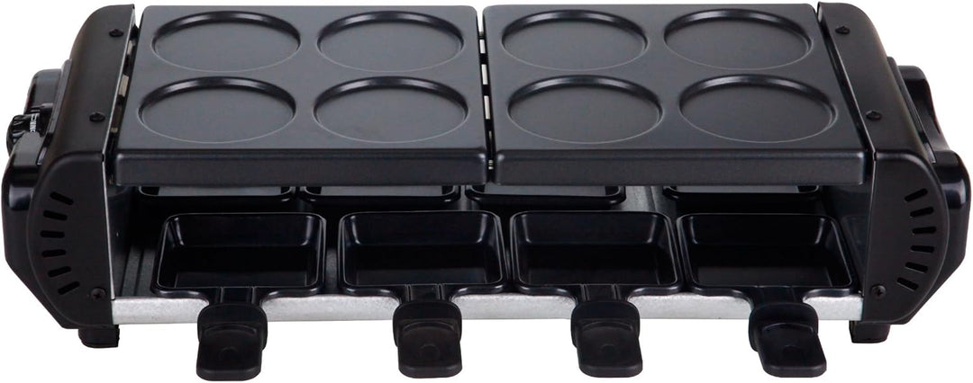 Syntrox Germany Design Raclette Liestal mit 4 Grillplatten und Heissem Stein für 8 Personen Grill