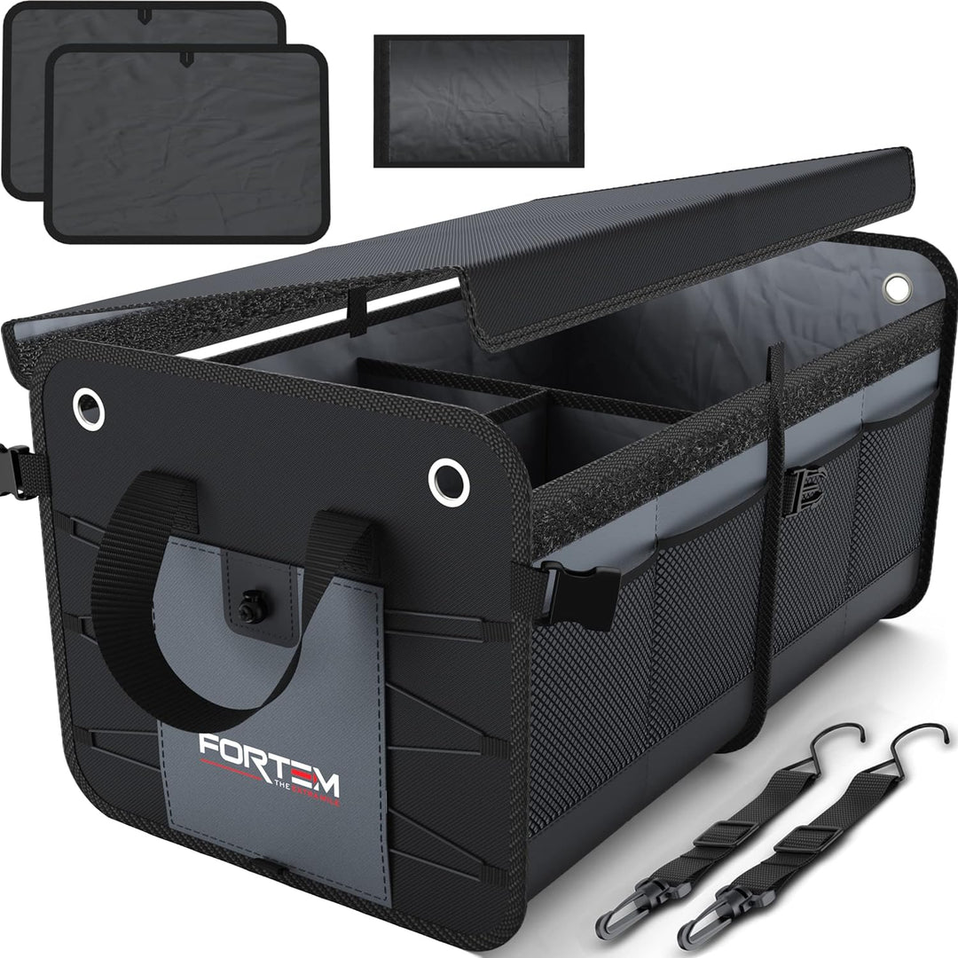 FORTEM Kofferraum Organizer, Kofferraumtasche, Zusammenklappbarer Auto Organizer Kofferraum mit Fäch