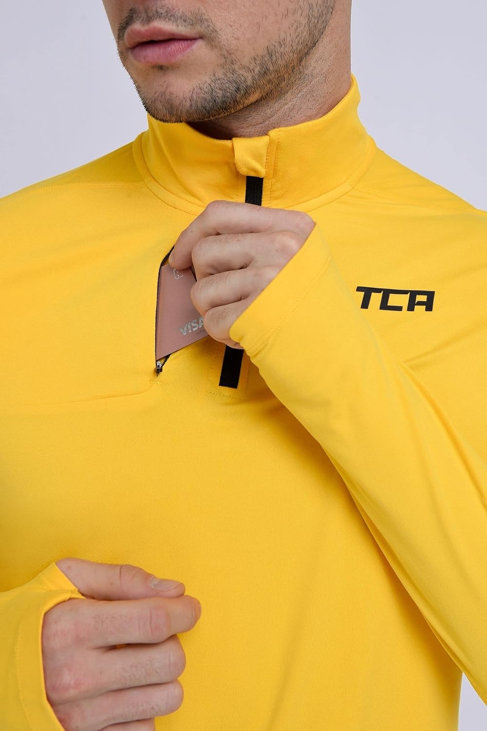 TCA Laufshirt Herren Langarm - Fusion Pro Quickdry Langarmshirt atmungsaktiv - Ski Oberteil Herren -