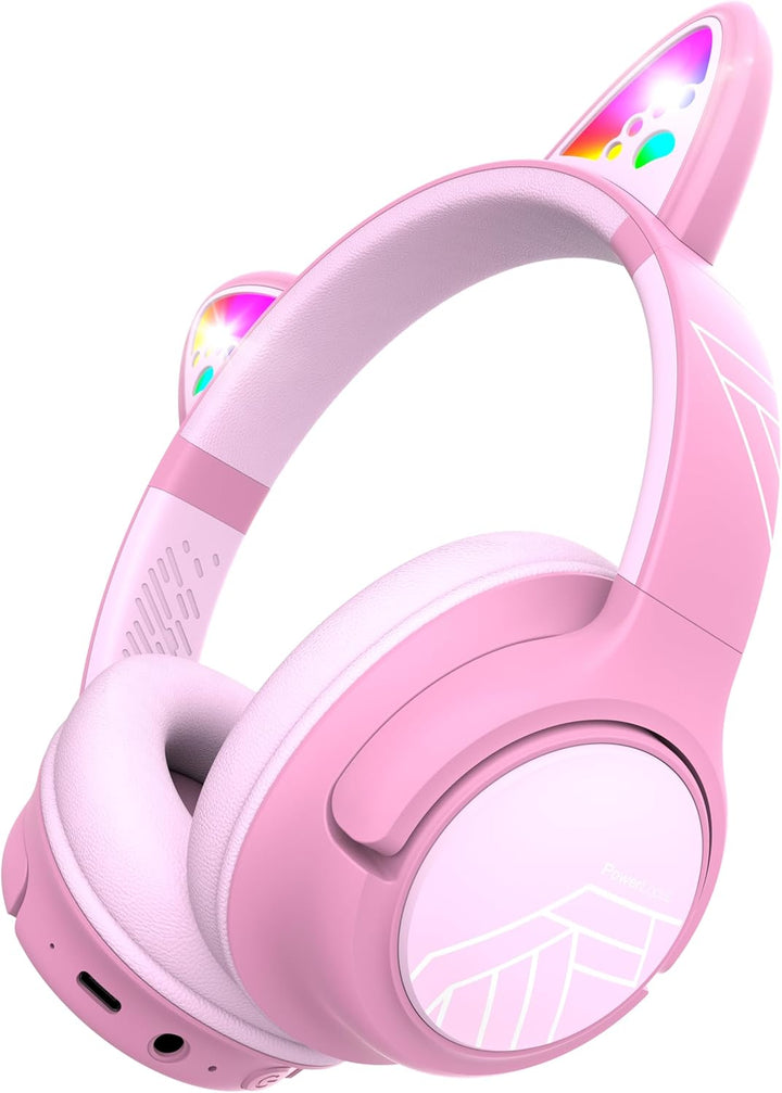 PowerLocus Bluetooth Kopfhörer Kinder, Kinderkopfhörer Over Ear mit 74/85/94dB Lautstärkebegrenzung,