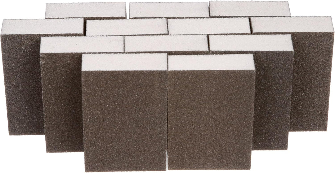 3M Schleifschwamm, 9,5 x 7,5 cm, mittel, 12 Stück Schwarz 3 3/4 in x 2 5/8 in Medium (4, Schwarz 3 3