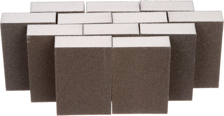 3M Schleifschwamm, 9,5 x 7,5 cm, mittel, 12 Stück Schwarz 3 3/4 in x 2 5/8 in Medium (4, Schwarz 3 3