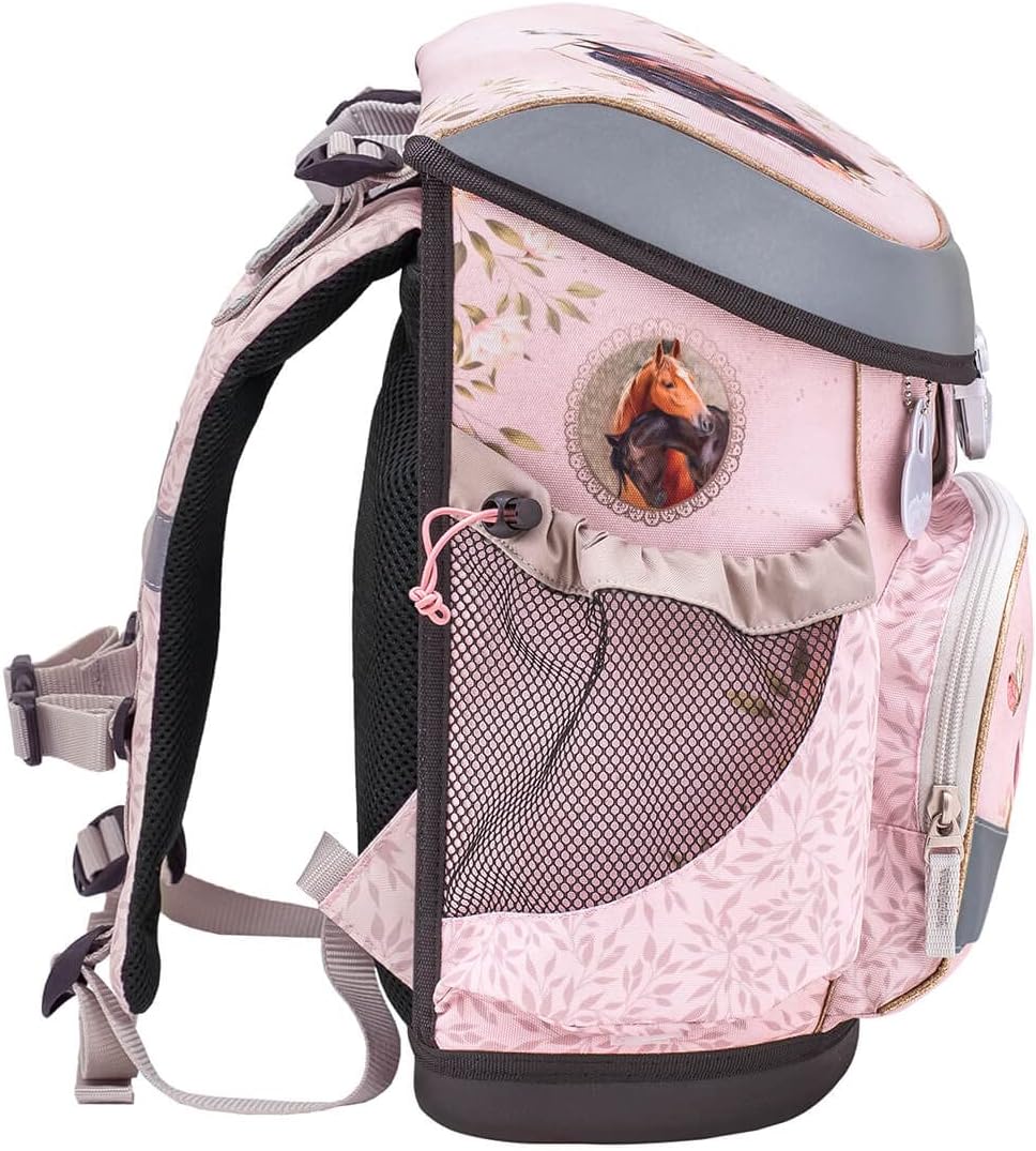 Belmil ergonomischer Schulranzen Set 4 -teilig für Mädchen 1, 2 Klasse Grundschule/Super Leicht 800-