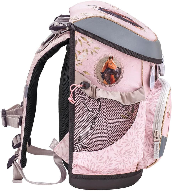 Belmil ergonomischer Schulranzen Set 4 -teilig für Mädchen 1, 2 Klasse Grundschule/Super Leicht 800-