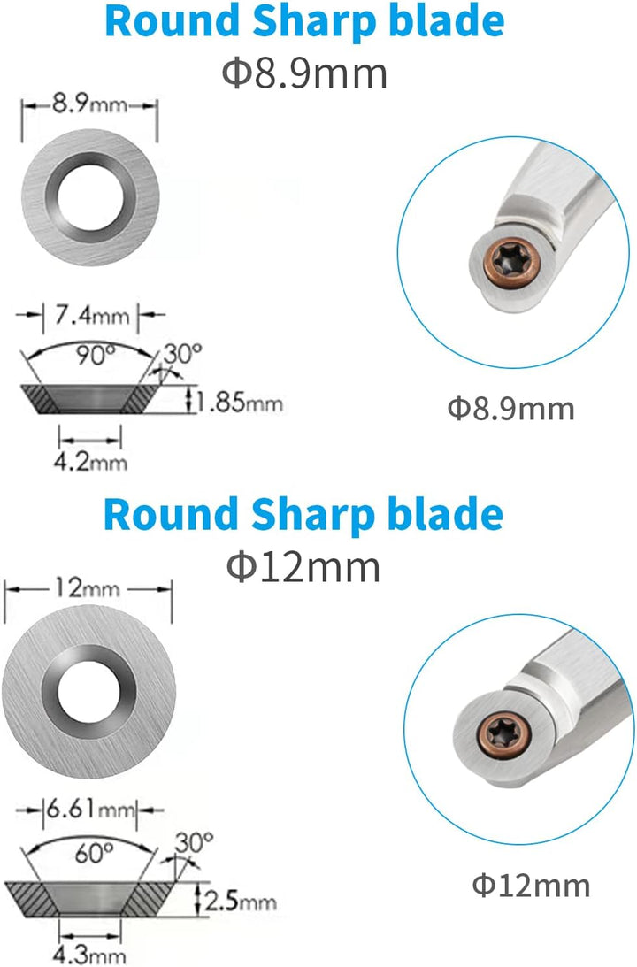 DEEFIINE Hartmetall Wendeschneidplatten Set fur DrehmeiBel, 12 Stück CNC Hartmetall Drechselwerkzeug