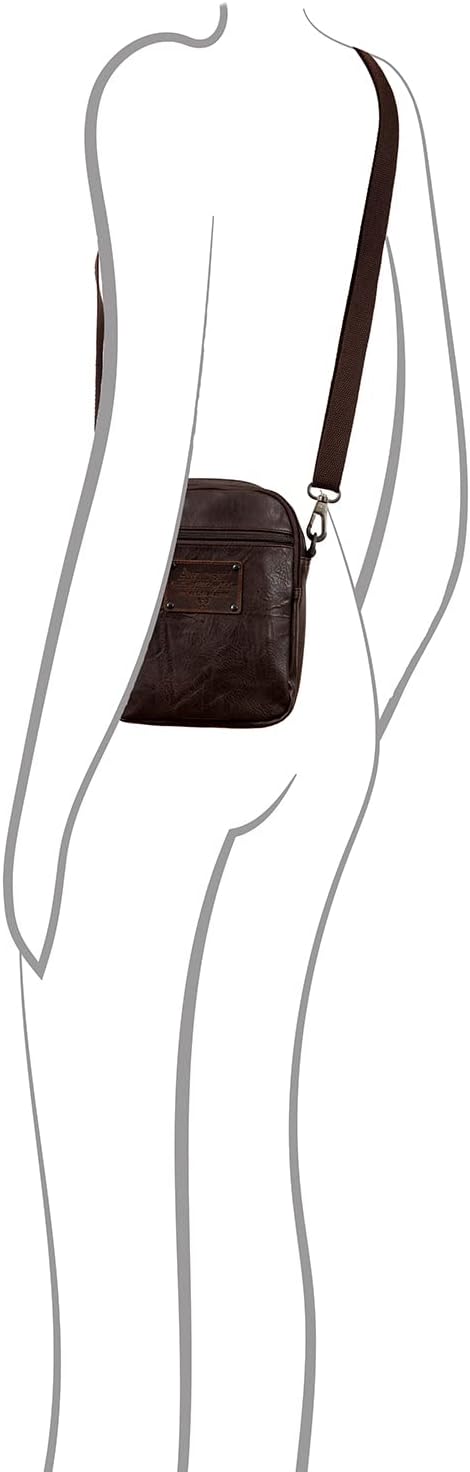 Avirex Kollektion Buffalo, kleiner Schultergurt, Crossbody Bag Small, Herrentasche, Braun