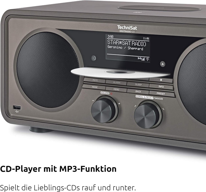TechniSat DIGITRADIO 631 - Stereo Internetradio (DAB, UKW, 70 Watt 2.1 System m. Subwoofer, CD, USB,