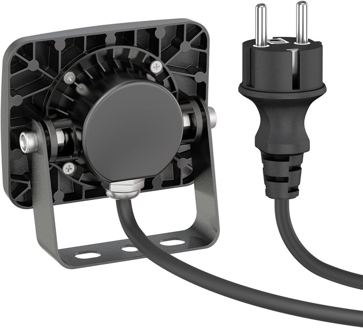 ledscom.de LED Gartenstrahler WEGA, Outdoor, IP44, Stecker, schwarz, 10 W, 935lm, warmweiss, 2 Stk.