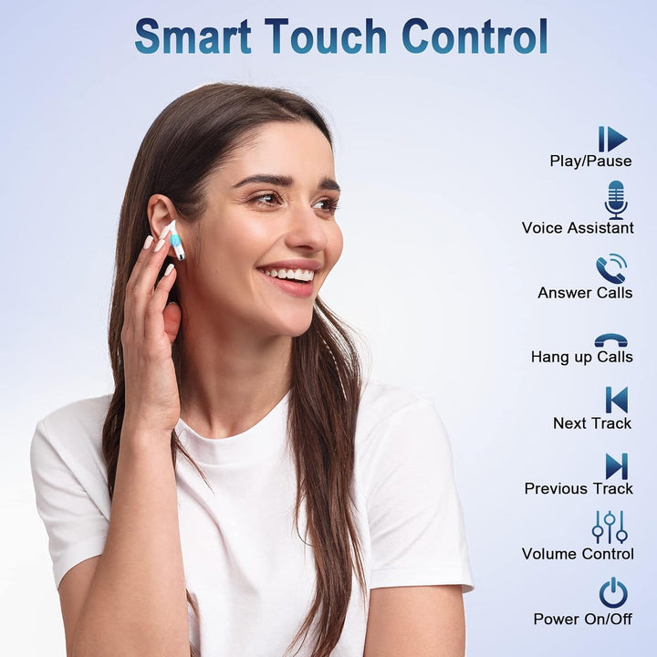 Kopfhörer, Kabellos Bluetooth 5.3 In Ear mit CVC8.0 Mikrofon, 40H Kabellose Noise Cancelling Earbuds