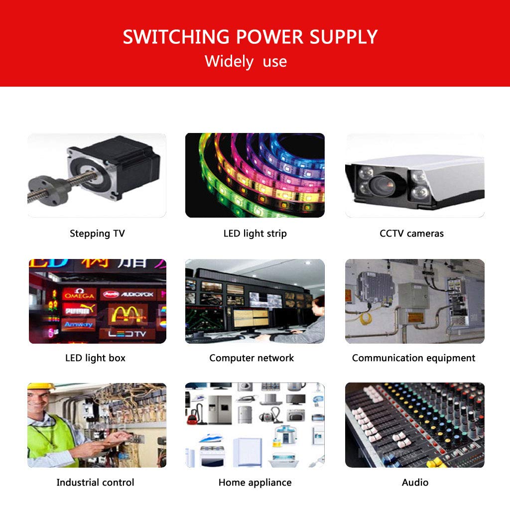 12V 16.7A Schaltnetzteil 200W Netzteil Transformator Diver Adapter für Überwachungskamera, LED-Strei