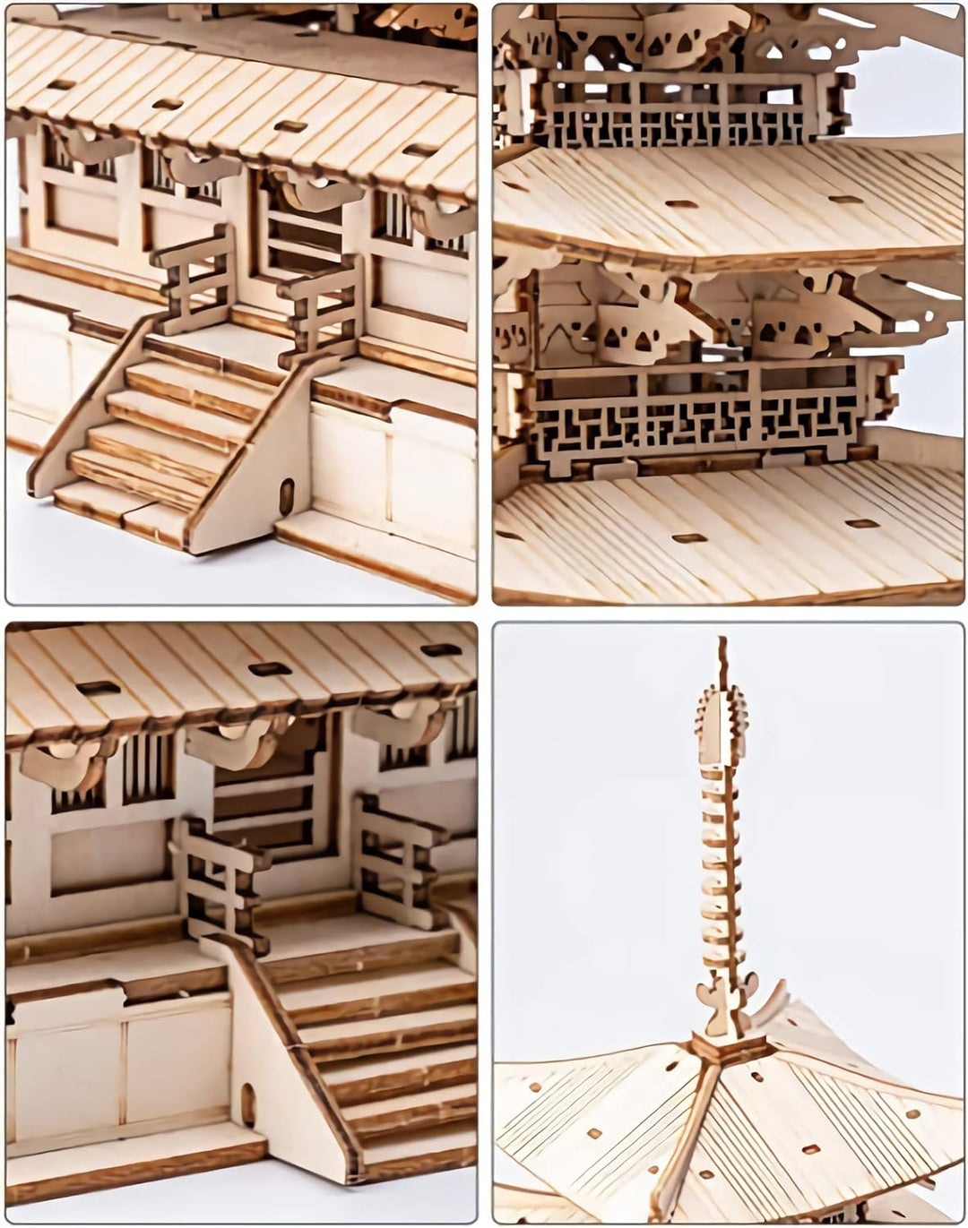 Rolife Pagode Holzpuzzle Modellbausätze-Japanische Architekturmodelle Baukästen 3D Puzzle Erwachsene
