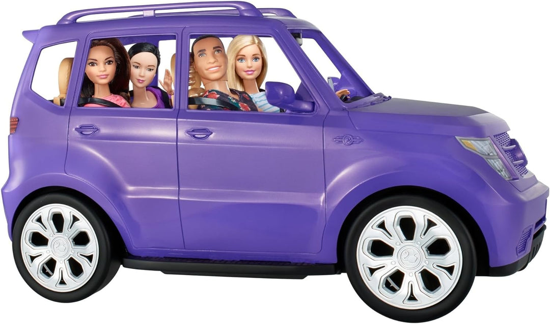 Barbie DVX58 - Geländewagen mit brauner Innenausstattung, rollende Räder, genügend Platz für 4 Puppe