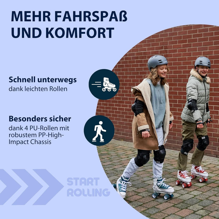 HUDORA Roller Skates, Sneaker für Kinder und Jugendliche - Grössenverstellbare Rollschuhe - Komforta