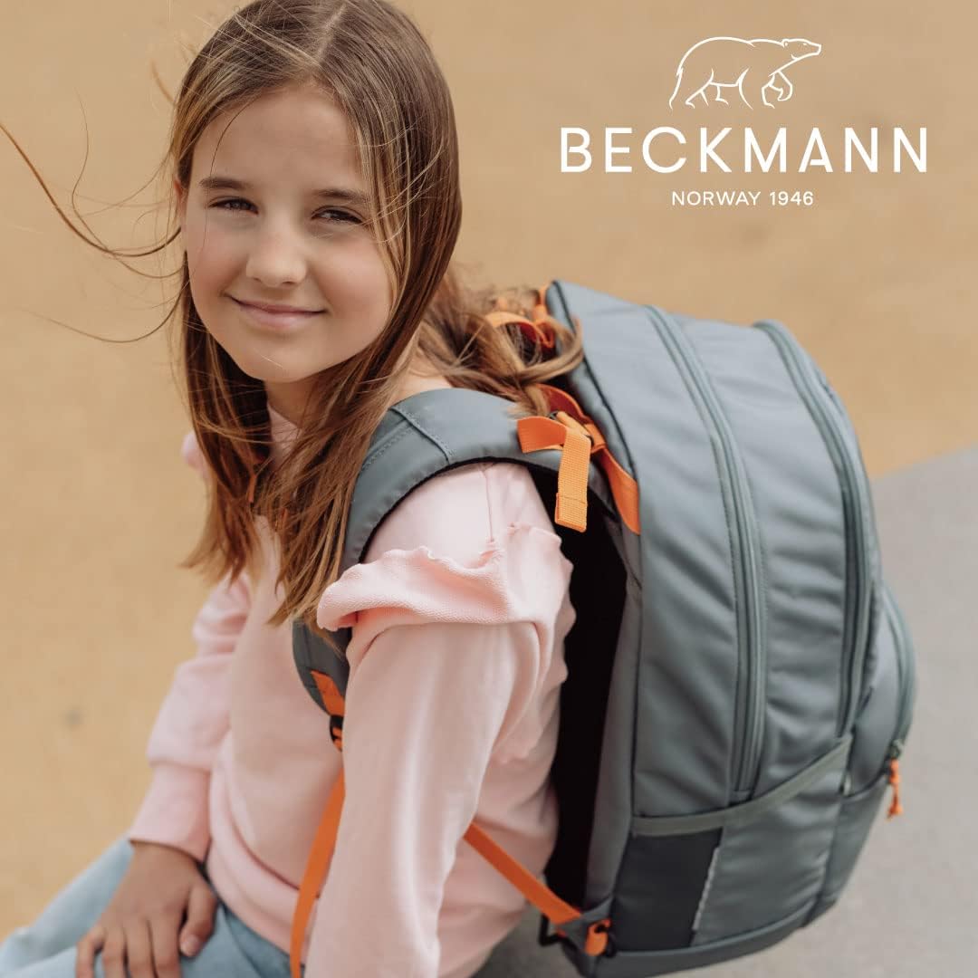 Beckmann Sport Junior Green Orange Schulrucksack, ergonomisch, mit Laptopfach