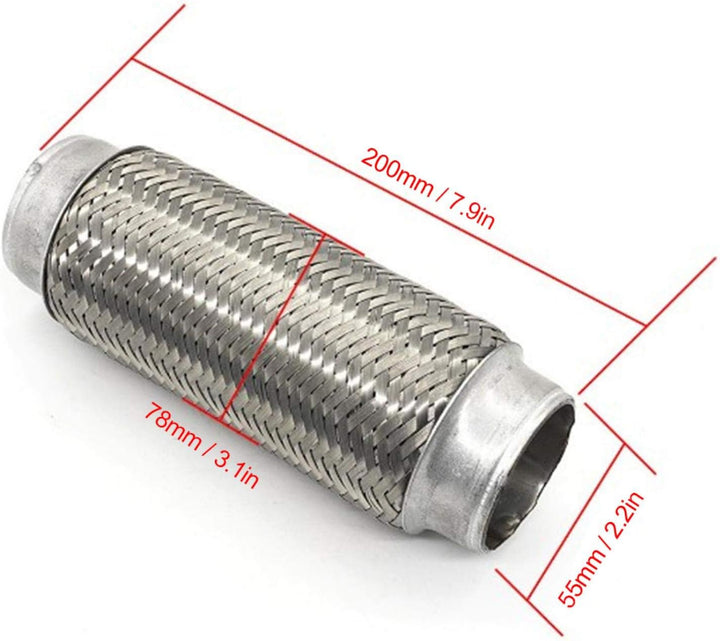 Flexibles Auspuffrohr, Edelstahl-Auspuff Flexibles Rohr Flexi Joint Repair Tube Autozubehör[55MM*200
