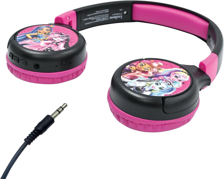 Lexibook, Monster High, 2-in-1 Bluetooth & kabelgebundene Kopfhörer mit Mikrofon und Steuertasten, f
