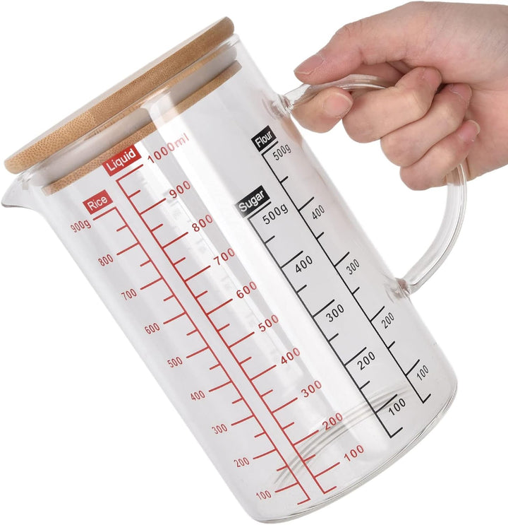 Messbecher Glas,Messbecher, V-Förmige Düse, Klare Skala, Bequemer Griff, Kaffeetassen Aus Borosilika