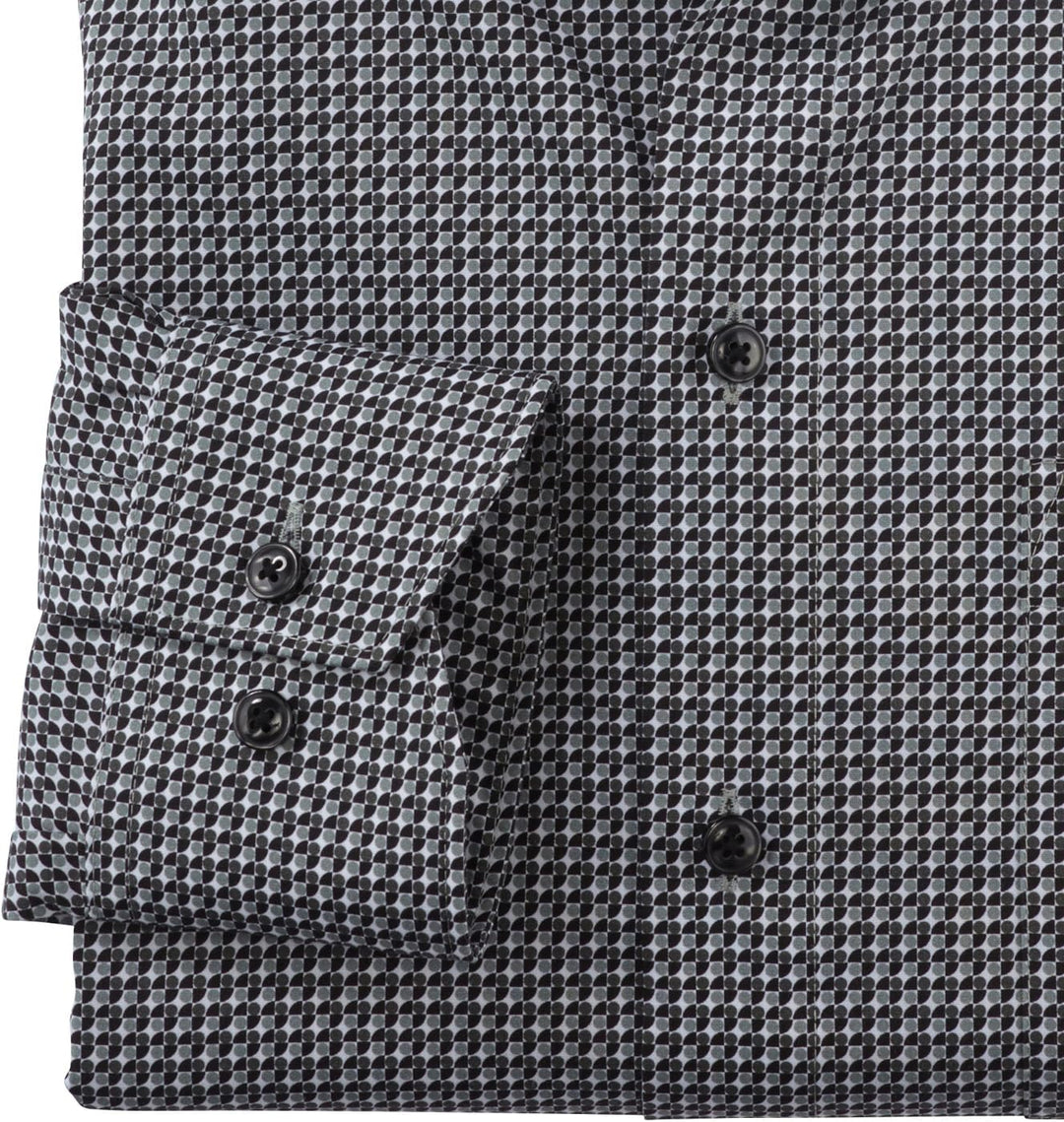 OLYMP Herren Businesshemd Langarm Luxor,Digitaldruck,modern fit,Global Kent 37 Oliv 47, 37 Oliv 47