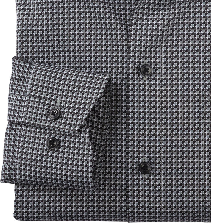 OLYMP Herren Businesshemd Langarm Luxor,Digitaldruck,modern fit,Global Kent 37 Oliv 47, 37 Oliv 47