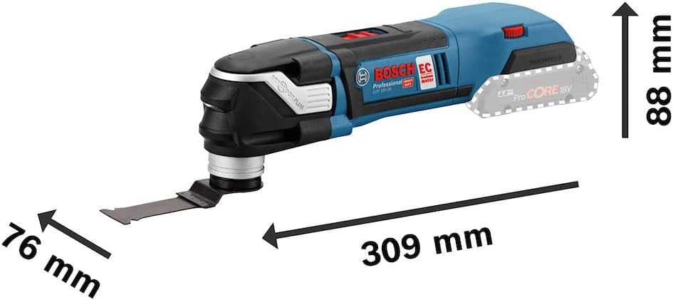 Bosch Professional 18V System Akku Multi Cutter GOP 18V-28 (Oszillationswinkel: 1,4°, ohne Akkus und