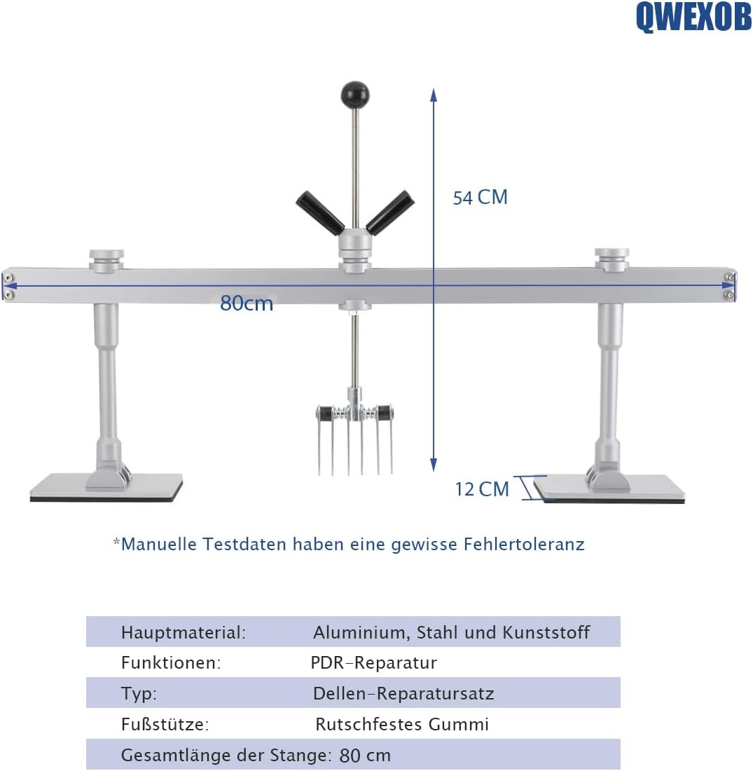 QWEXOB Ausbeulwerkzeug Set 80cm Zugbrücke Gleithammer Spotter Zubehör Ausbeulen Karosserie Dellen Re