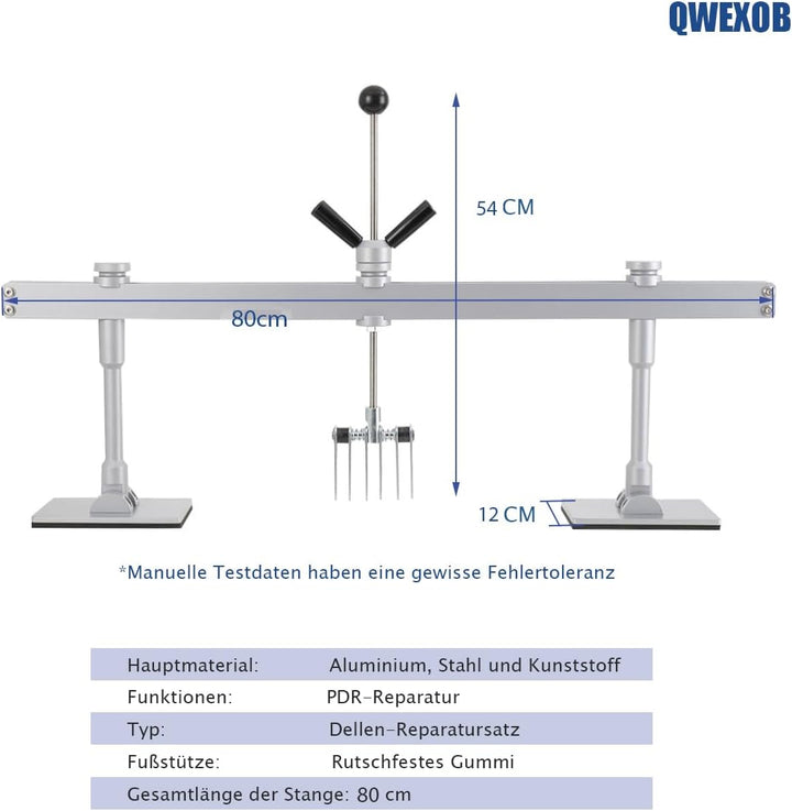 QWEXOB Ausbeulwerkzeug Set 80cm Zugbrücke Gleithammer Spotter Zubehör Ausbeulen Karosserie Dellen Re