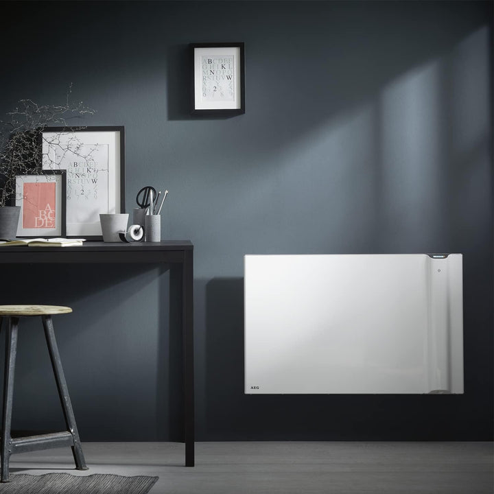 AEG Duo Wandkonvektor DKE 100, Elektroheizung energiesparend, 1000 W für ca. 12 m², LCD Display, Woc