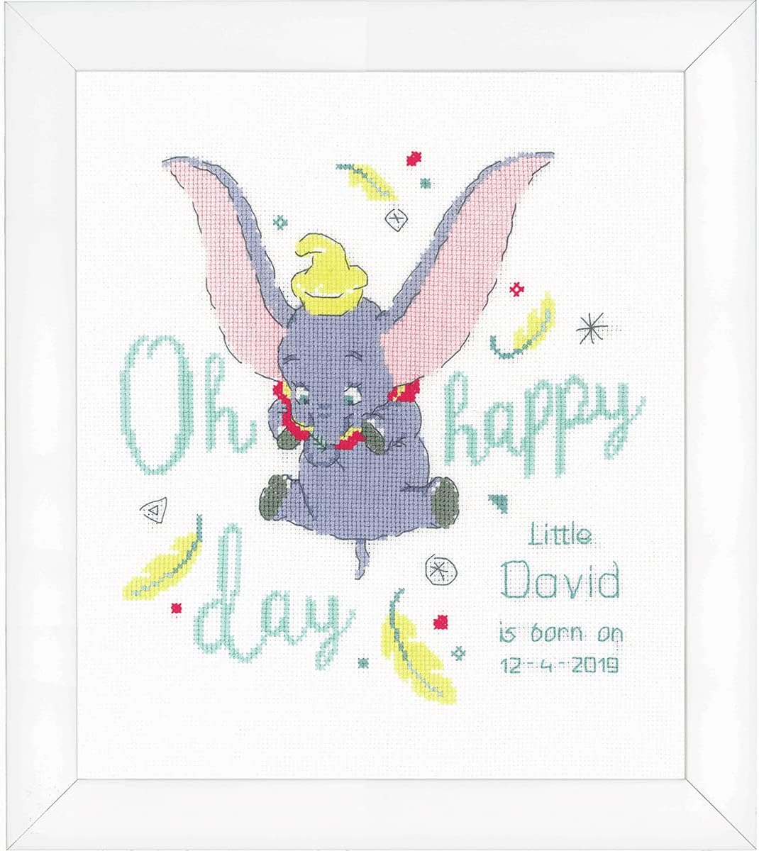 Vervaco PN-0176205 Disney Dumbo Oh happy day I Stickpackung Zählmuster, Baumwolle, mehrfarbig, ca. 2