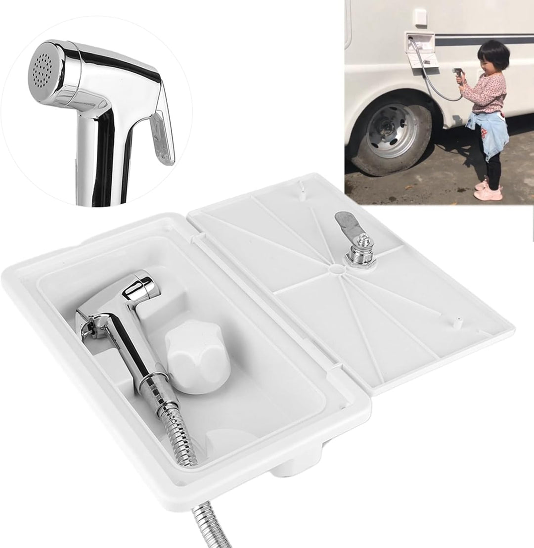 EBTOOLS RV-Dusche, Aussenduschkabine Heiss-Kaltschalter RV-Duschkopf mit 2 Schlüsseln Kit für Marine