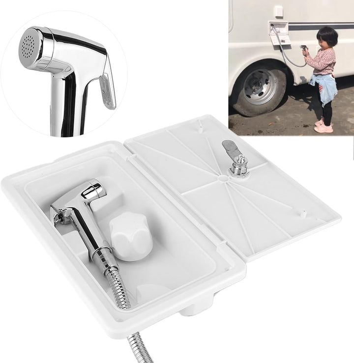 EBTOOLS RV-Dusche, Aussenduschkabine Heiss-Kaltschalter RV-Duschkopf mit 2 Schlüsseln Kit für Marine