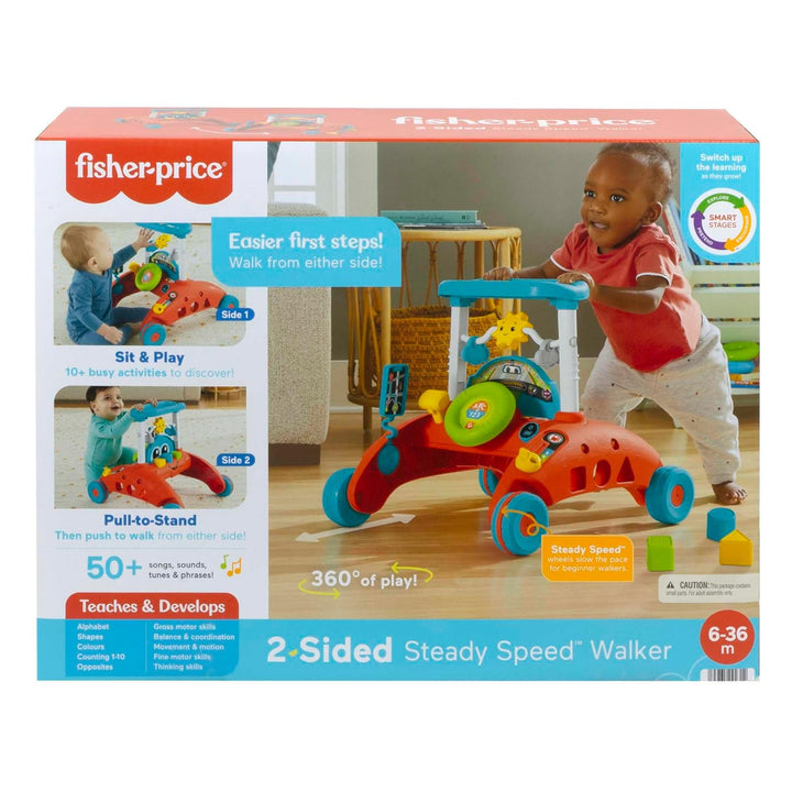 Fisher-Price - 2-Seiten Auto-Lauflernwagen, mitwachsendes interaktives Spiel-Center mit über 50 Lied