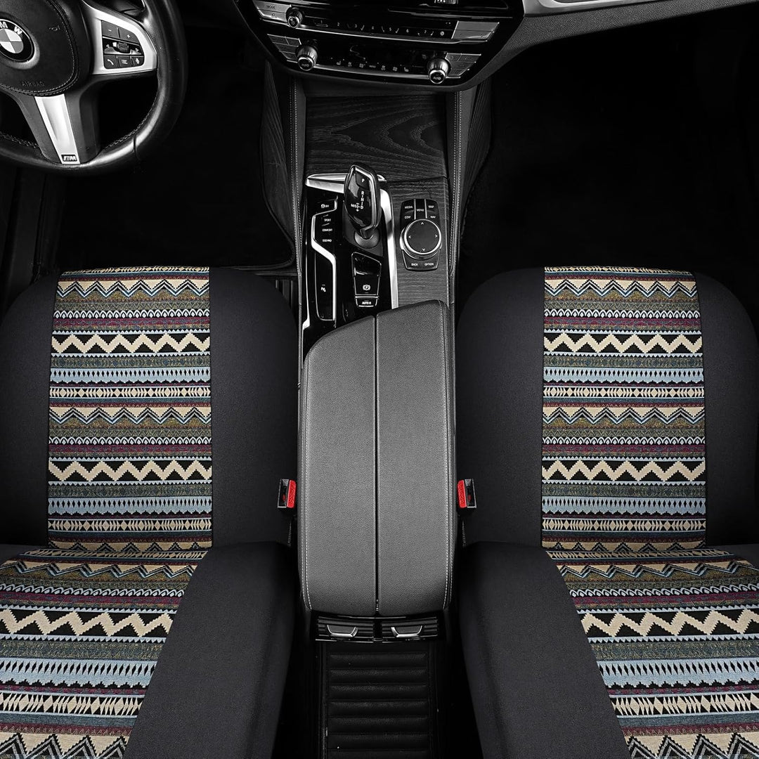 SOBONITO Auto-Sitzbezüge Vordersitze Universal,Bohème-Stil,Auto-Sitzschoner,Auto-Schonbezüge,Schwere