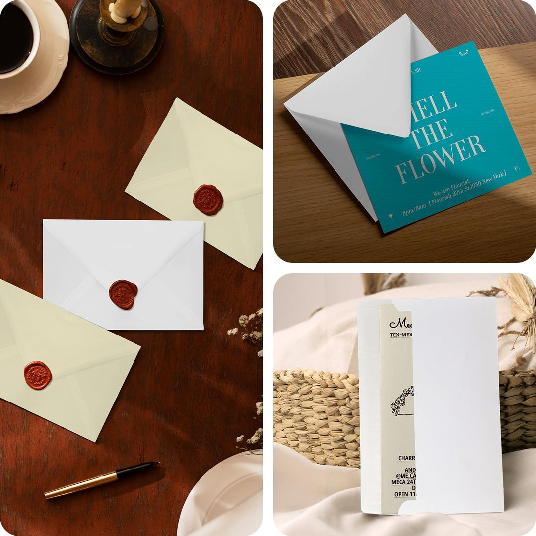 Netuno 50 Umschläge Elfenbein DIN C5 162 x 229mm 120g Aster Smooth Ivory Briefumschläge nassklebend